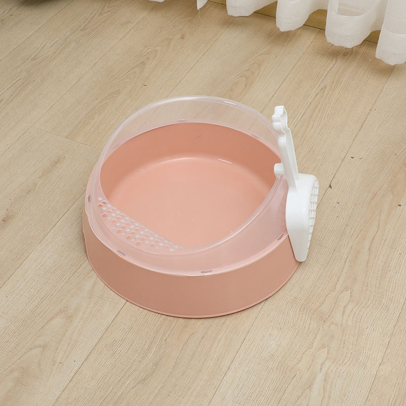 Large Semi-Enclosed Cat Litter Box with Scooper