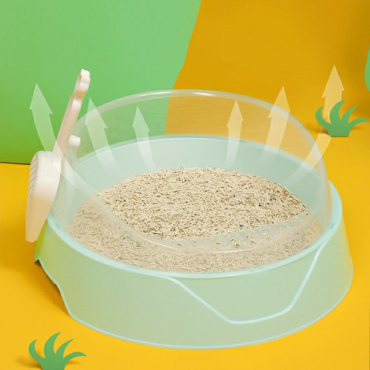 Large Semi-Enclosed Cat Litter Box with Scooper