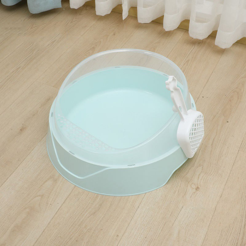 Large Semi-Enclosed Cat Litter Box with Scooper