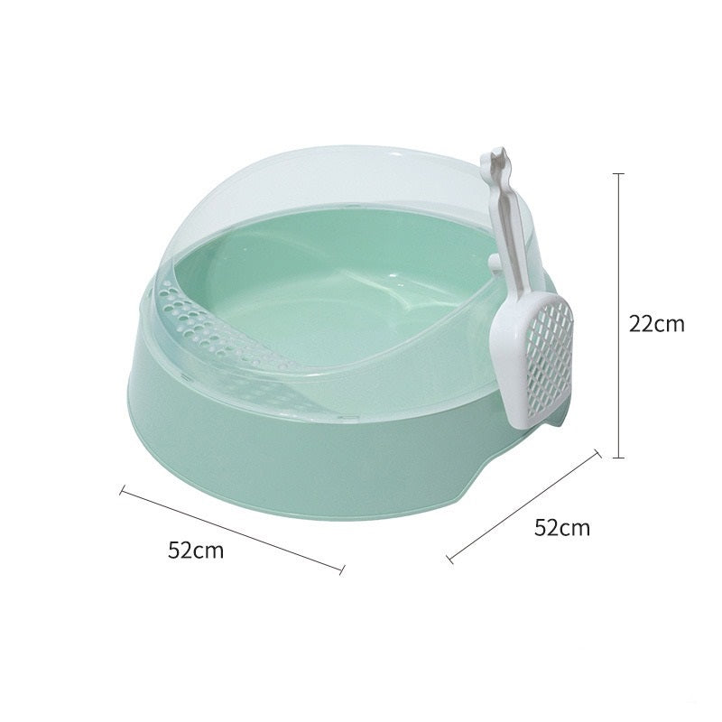 Large Semi-Enclosed Cat Litter Box with Scooper